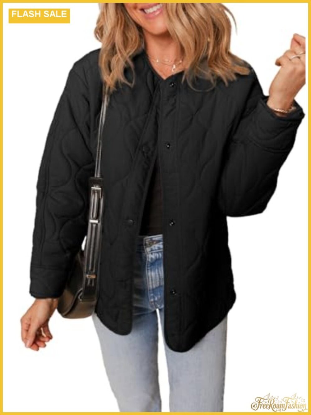 Quilted Lightweight Puffer Jacket Snap Front Padded Coat